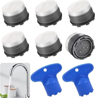 Set van 8 kraanaerators met 2 wrenches voor badkamer en keuken - waterbesparing, eenvoudige installatie, verbeterde waterstroom