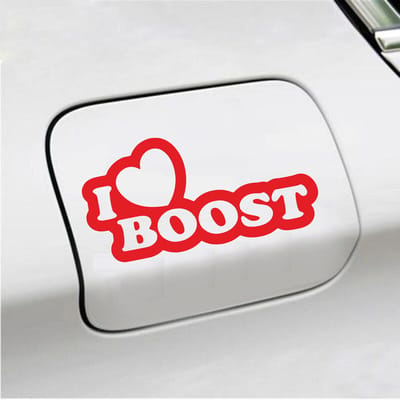 Bumpersticker - I Love Boost - 10 X 20 - Rood