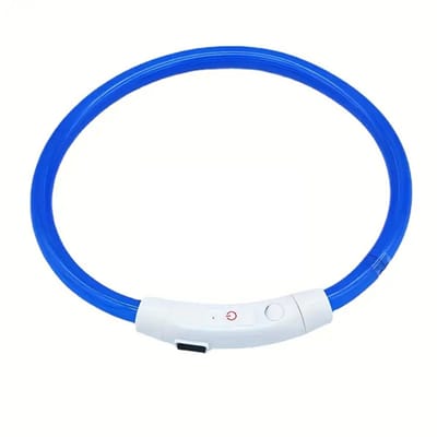 Halsband voor honden - Lichtgevend - LED - USB Oplaadbaar - Verstelbaar - Op maat knippen - 70 cm - Blauw