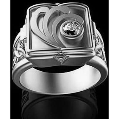 Unieke Creatieve Stijl Dominerende Arabesque Klapdeksel Medaillon Ring Geheime Kleine Kamer Deksel Ring Voor Mannen Vrouwen Feest Sieraden 7 gray