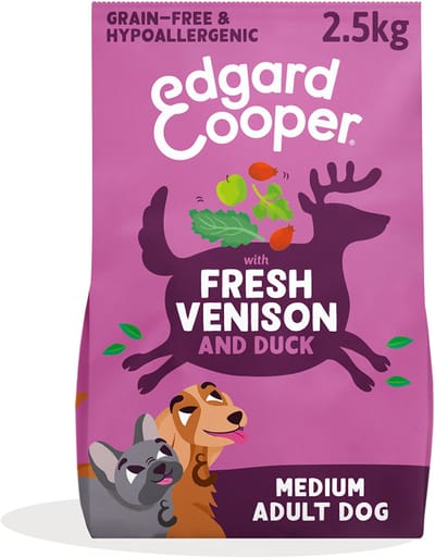 Edgard & Cooper Adult Hondenbrokken Voor Medium Honden, Verse Hert & Eend, 2.5Kg, Graanvrij En Hypoallergeen Recept Met Natuurlijke Ingrediënten, Perfecte Vezelbalans