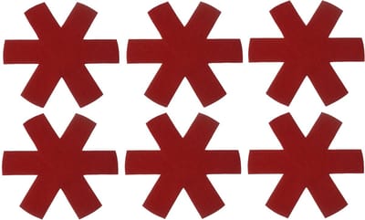 6 Stuks Panbeschermers – 23.5 cm – Rood – Anti-Kras Pannen en Kommen – Kookgerei Beschermen