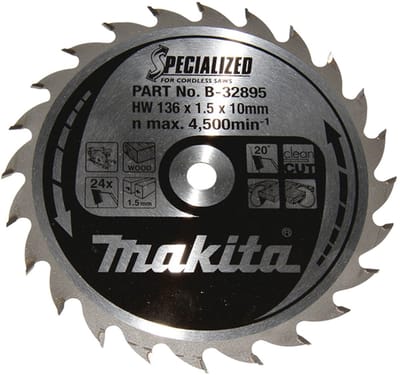 Makita B-32895 Cirkelzaagblad Hout | 136 x 10 mm | 24-tands