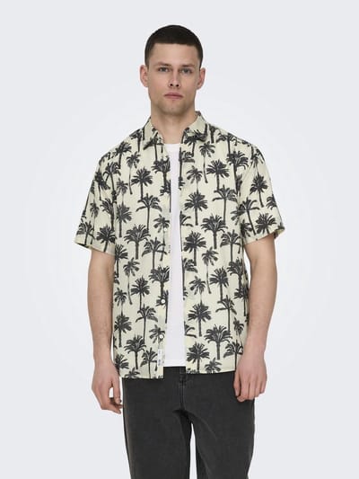 ONLY&SONS - ONSBRONX REG AOP POPLIN SS SHIRT - Heren - Overhemden