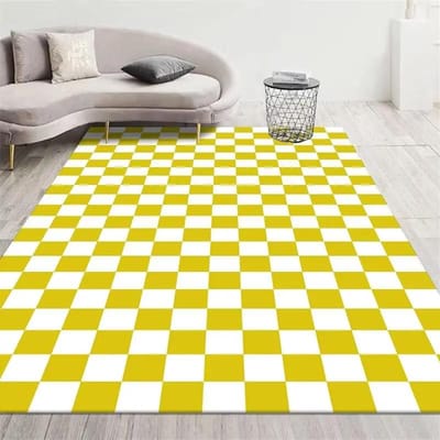 Mode Retro Dambord Tapijt Woonkamer Slaapkamer Decoratie Bedzijde Antislip Zachte Mat Huis Wasbaar Pluche Kleden Aanpasbaar 60*90cm