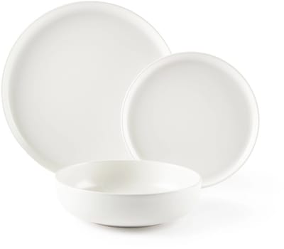 Excelsa Italiaans Design 12-Delige Nordic Serviesset – Witte Borden en Kommen Set voor 4 Personen – Scandinavisch Design