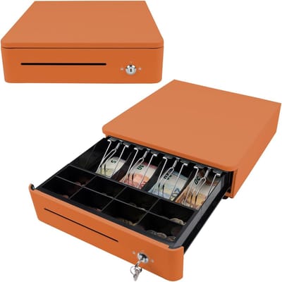 Kassalade Metaal - Geldlade Kassa - Winkel Organisatie - Volledig Metalen Constructie - 355cm Breed - Oranje