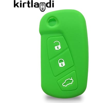 Siliconen Auto Sleutelhoesje voor Ford KA MK2 Urban Street Ka Voertuigen Hoesje Sleutelhouder Sleutelhanger Afstandsbediening Shell Jasje 3 Knoppen 2008-2016 groen