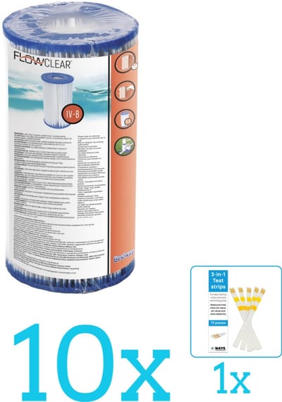 Bestway - Flowclear - Filtercartridge Type IV - Volumebundel - Filter - 10-delig