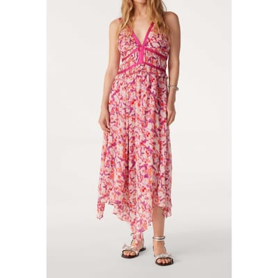 BA&SH Robe Dora Fushia Maat: M | Maxi Jurken Outlet | Dames | Roze
