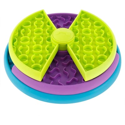 Huisdier Slow Food Kom 3-Lagen Puzzel Puppy Antislip Roterende Feeder Herbruikbare Hond Langzaam Eten Interactief Spel speelgoed Dierbenodigdheden yellow