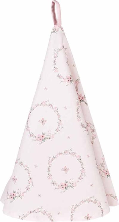 Clayre & Eef Theedoek Ø 80 cm Roze Katoen Konijn