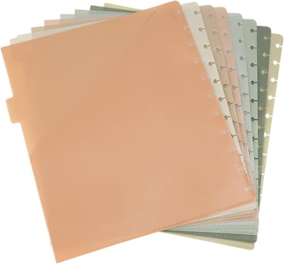 8-delige A4 Schijfvormige Notitieboek Scheidingsbladen met Compartimenten voor Documentorganisatie, Planner Invoegen voor Kantoor en School, 23.5 x 28.2 cm
