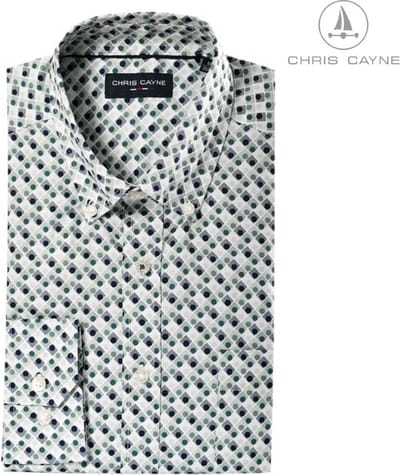 Blouse 1011 wit/groen print LM Chris Cayne - maat M