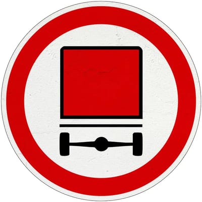Gesloten voor voertuigen met gevaarlijke stoffen bord - C22 | Sign Again materiaal | 10 cm