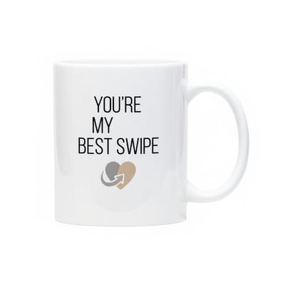 Romantische “You’re My Best Swipe” Mok – Leuke Liefdes- en Dating Koffiemok 330 ml