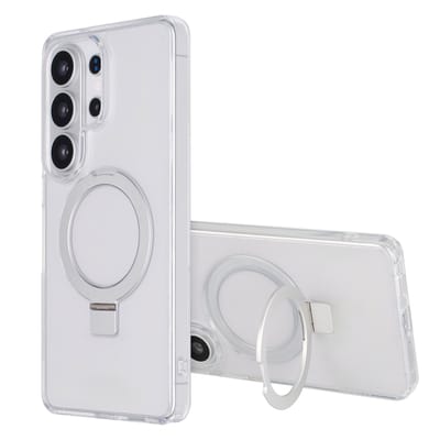 Accezz Hoesje - Geschikt voor Samsung Galaxy S26 Ultra - Ring Stand Backcover met Magnetische Ring - Transparant