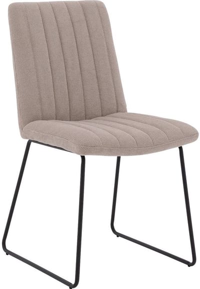 Goossens Eetkamerstoel Manta - Zonder Armleuning - Stof - Beige