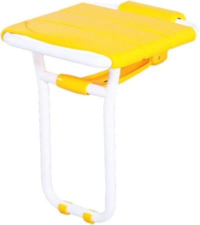 Opvouwbare Kruk - Douchestoel Bad - Veilig Zitten - Wandmontage - 36cm Breed - Geel