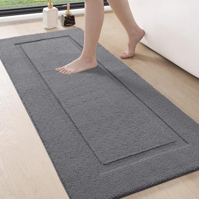 Famanu – Badmat - microvezel - 60 x 150 cm - absorberend - zacht - antislip - machinewasbaar - badkamer - douche en bad - modern design