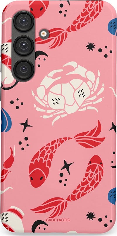 Casetastic hoesje geschikt voor Samsung Galaxy S25 Plus - Dubbellaagse bescherming - Zodiac in kleur - Fashion Case - Lichtroze Koraal Perzik