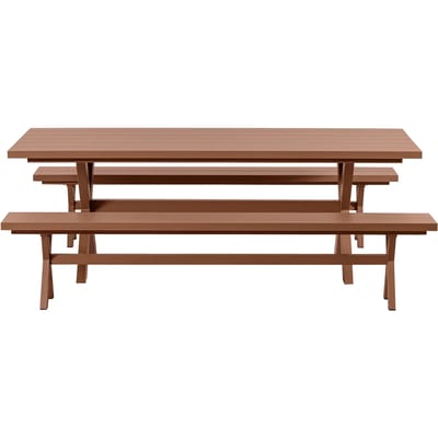 WOOOD Delta Picknicktafel Tuin - Aluminium - Terra - 75x220x105