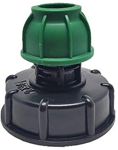 Allecto - Waterkont Irrigatie Pijp Fitting - Tank Adapter - 20/25/32mm - Zwart en Groen - Rechte Pijp Fitting - Geschikt voor Containers