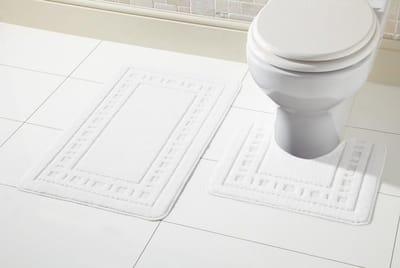 Tweedehands antislip badkamer set 2-delig – wit – zacht en duurzaam
