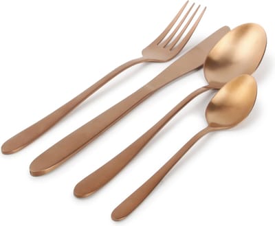 ONA - Bestekset Slim - Rose Gold - Mat - 24 delig Bestek - Rose Goud