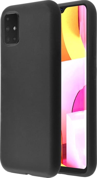 Azuri Samsung Galaxy A71 hoesje - Siliconen backcover - Zwart