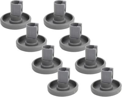 Vaatwasserwiel Set - Reservewielen Onderrek - Soepel Laden - Duurzaam ABS Materiaal - 8 stuks - Zwart
