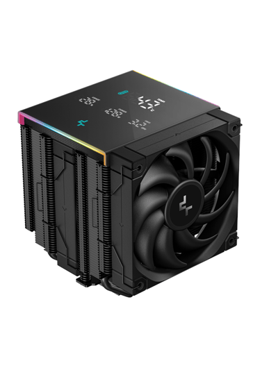 DeepCool AK620 Digital Pro - Koeler voor processor 60.89 cfm - 500 - 1750 rpm - 25 dBA - voor Intel LGA: 1851, 1700, 1200 115x - AMD AM5, AM4 - 2 x FT12 SE Fans - 4-pin PWM - 3-pin ARGB - zwart