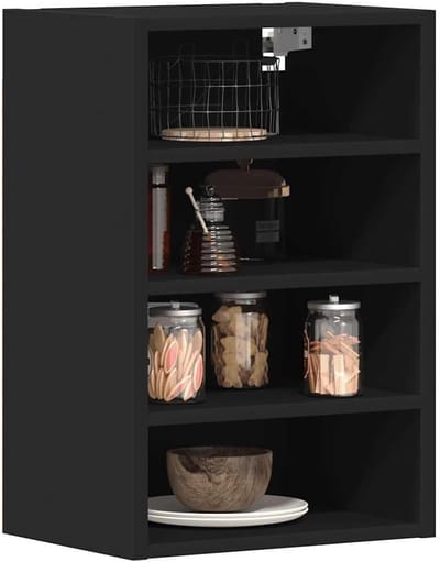 Hangende keukenkast - Muurkast keuken - Keuken organiseren - Stevig technisch hout - 40 x 60 cm - Zwart