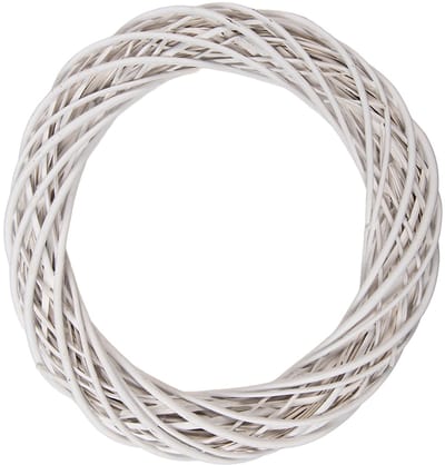 Clayre & Eef Krans Ø 50x9 cm Wit Rotan