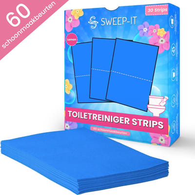 Sweep-it - Duurzame Toiletreiniger Strips – Milieuvriendelijke WC reiniger vellen- 60 stuks - Citroen