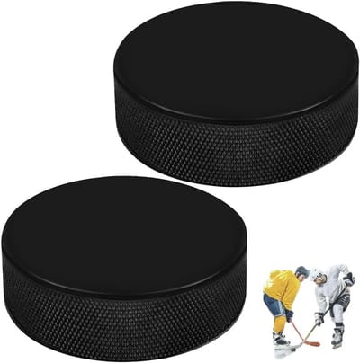 2x Speelgoed Hockey Puck Massief Rubber Sterk en Slijtvast Oefenpucks