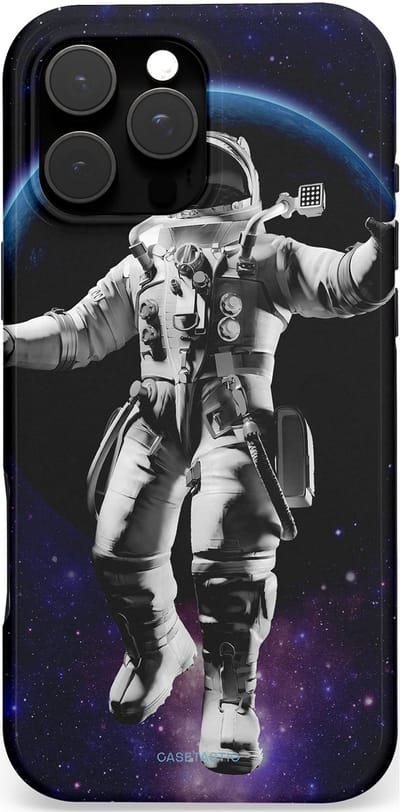Casetastic Hoesje Geschikt voor Apple iPhone 16 Pro Max Magsafe - Stijlvolle Beschermende Duo-layer Case - Zweven tussen ruimte en tijd