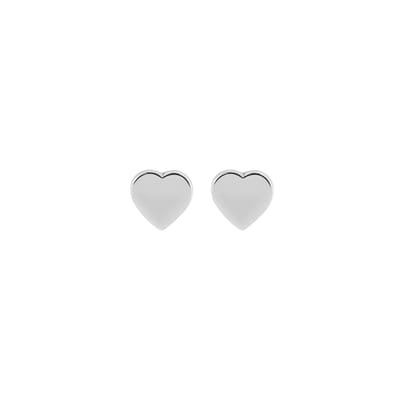 Zilver Hart Oorknopjes