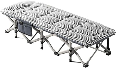 Opvouwbaar Campingbed - Kampeerbed Lounge Stoel - Ontspannen Buiten - Geen Installatie Vereist - 250 kg Belasting - Katoen