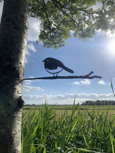 Metalen vogels tuin decoratie -Het Roodborstje - Decoratie vogels