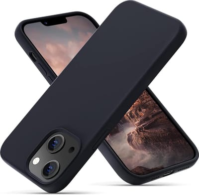 Solid hoesje Soft Touch Liquid Silicone Flexible TPU Cover - Geschikt voor: iPhone 13 - Zwart
