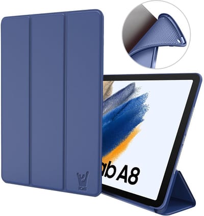 Hoes geschikt voor Samsung Galaxy Tab A8 2021 / 2022 - Trifold Smart Cover Book Case Kunstleer Tablet Hoesje Blauw