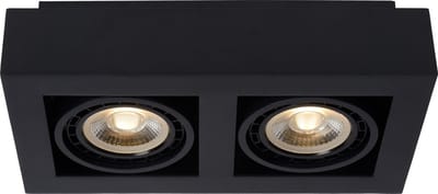Lucide ZEFIX - Plafondspot (Plafondlamp) - LED Dim to warm - GU10 (ES111) - 2x12W 2200K/3000K - Zwart