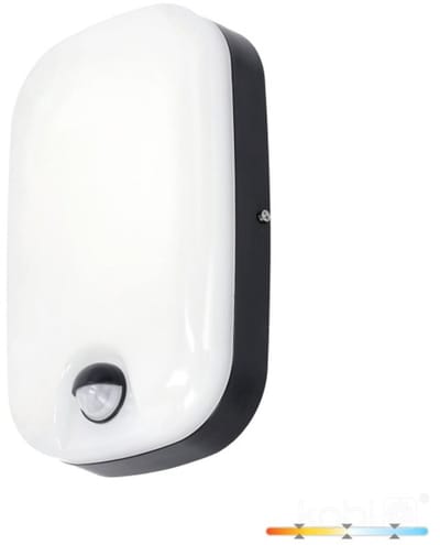 Kobi LED wandlamp met bewegingssensor 15W | 3CCT (3000K/4000K/5700K) | IP54 | Zwart | Geen fitting | Warm Wit-Koel Wit-Daglicht | 15 watt | 30.000 Branduren