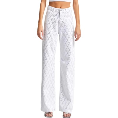 It's Basic - Rhinestone Straight High Rise Jeans