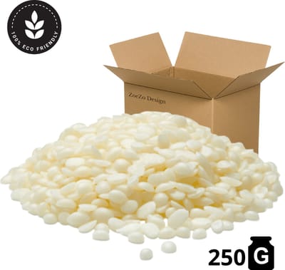 ZoeZo Bijenwas korrels 250 g - Kaarsen maken - Bijenwas wraps maken - Lippenbalsem maken - Wit