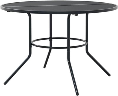 Terrastafel Rond - Balkontafel Tuin - Buiten Genieten - Gepoedercoat Staal - 110 x 72.5 cm - Antraciet