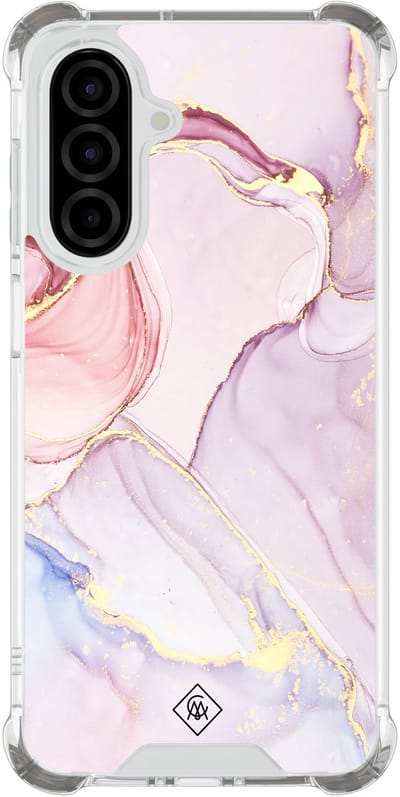 Casimoda® hoesje - Geschikt voor Samsung Galaxy A26 - Marmer roze paars - Shockproof case - Extra sterk - TPU/polycarbonaat - Paars, Transparant