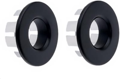 Ronte - Koperen wastafel overloop ring voor keuken en badkamer wastafel - Mat zwart - Set van 2
