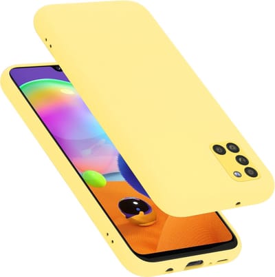 Cadorabo Hoesje geschikt voor Samsung Galaxy A31 in LIQUID GEEL - Beschermhoes gemaakt van flexibel TPU silicone Case Cover